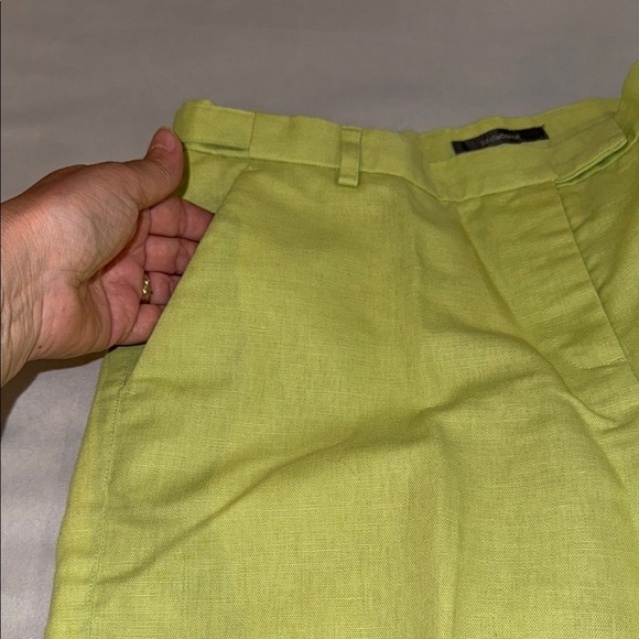 Liz Claiborne Pants Lime Green Wide Leg Linen Cotton Women’s Size 12 - Picture 3 of 13